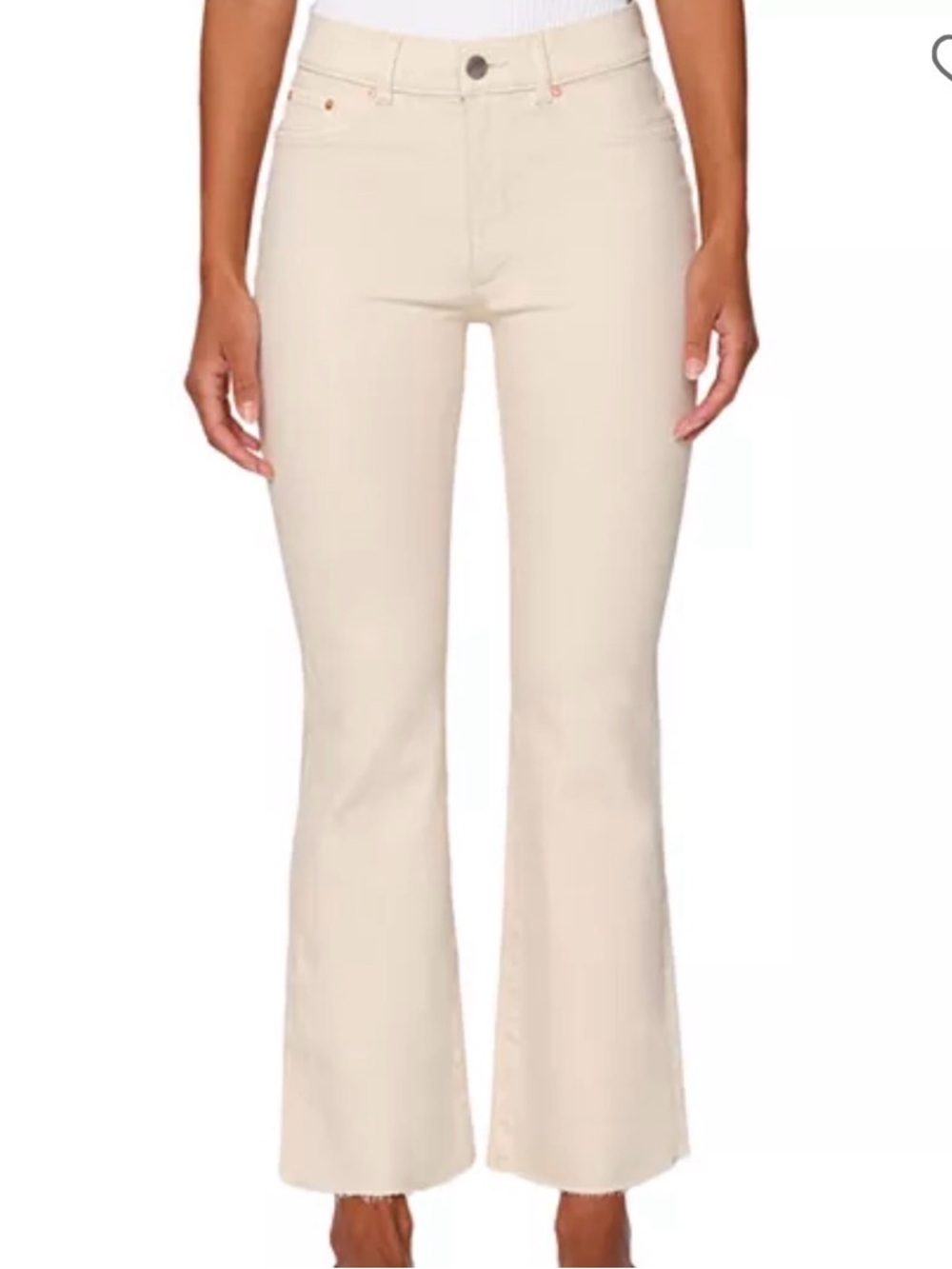 DL 1961 Bridget Bootcut High Rise Instasculpt™ Crop Jeans in Flax size 28